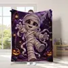 Calabaza Fantasma Fantasma Calabaza Calabaza Múltiples Estilos Tema de Halloween Manta de Franela Graffiti Navideño Graffiti Transfronterizo