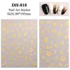 Papel de pegatina para uñas de flor de florete dorado de moda en internet, flor de papel, goma plana, polvo de oro, pegatina de uña de pétalo de dos colores, joyería DH