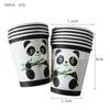 Fabricante Vende Artículos para Fiestas de Panda Blanco, Decoraciones de Cumpleaños, Platos de Papel con Temática de Panda, Vasos de Papel, Banderines y Decoraciones para Pasteles