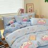 Conjunto de Algodão de Desenho Animado Sanrio Quatro Peças Algodão Puro Coração Menina Capa de Edredom Peça Única Lençóis de Cama Dormitório Estudante Conjunto de Três Peças