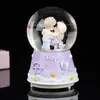 Amor nas Nuvens Casal Romântico Caixa de Música Bola de Cristal Presente de Aniversário Dia dos Namorados para Esposa e Namorada