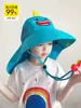 Chapéu de Sol Novo de Verão para Crianças com Aba Larga e Proteção para o Pescoço, Fofo Sanrio Menino e Menina com Xale e Apito