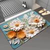 Alfombra de Piso Suave Absorbente Antideslizante de Barro Diatómico de Flor Tridimensional 3D para Baño, Entrada de Casa, Puerta de Entrada, Alfombra de Piso, Tapete para Pies Resistente a la Suciedad