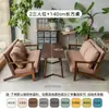 Cadena Tienda de Té con Leche Mesa y Silla Combinación Cafetería Área de Ocio Sofá de Madera Maciza Silla de Café Área de Lectura Cabina
