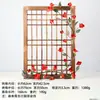 Estilo Japonés y Coreano Retro Rejillas de Madera Ventana de Flores Guardería Rincón de Plantas Decoración de Pared Valla de Madera Patio Jardín Valla de Madera