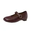 Zapatos de boca poco profunda para mujer diseño zapatos Mary Jane para mujer superficie de cuero tacto primavera y otoño 2026 nuevo estilo zapatos retro tela francesa interior para aumentar altura