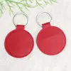Acessórios de Chaveiro Redondo Couro PU de Alta Qualidade Chaveiro de Presente para Carro Acessórios de Pingente Pequeno para Bolsa DIY