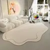 Tapete estilo pelúcia sala de estar espessado tapete de chão para mesa de centro resistente à sujeira fácil de limpar tapete de chão luxo leve tapete para sofá quarto tapete de cabeceira
