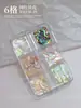 Decoraciones para uñas de piezas de concha de acetato, fragmentos de concha naturales irregulares ultra delgados iridiscentes mixtos para decoración de uñas