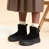 Botas de Nieve con Tacón Oculto para Mujer, Zapatos Grandes de Algodón, Nuevo Estilo Invierno 2025, Botas Martin con Forro de Felpa y Suelas Gruesas, Botines para el Noreste
