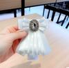 Acessórios de Camisa Estilo Coreano Broche de Gravata com Pedras Strass Corsage Laço Vintage Broche de Gola Flor Pin para Mulheres Versátil