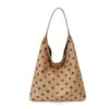 Bolso Tote de Gamuza Vintage para Mujer, Nuevo Otoño 2026 Bolso de Hombro de Gran Capacidad con Lunares, Bolso de Axila de Moda para el Trabajo