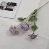 Flor Artificial Peônia Redonda Arranjo de Flores para Mesa de Jantar Decoração de Casa Flor de Lótus Orvalhada Flor de Seda Combinação Flor Artificial