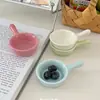 Plato de cerámica estilo Ins para condimentos con asa, plato japonés para vinagre, mini cuenco exquisito para mojar salsa de tomate para ensaladas en el hogar