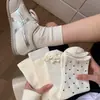 Calcetines de Algodón de Xinjiang para Mujer, Primavera y Otoño, Rayados, Lunares, Estilo Academia Japonesa, Chica Estudiante Linda, Calcetines de Media Pantorrilla, Calcetines de Invierno