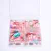 96 Piezas de Uñas Postizas para Adultos Acabadas Nuevo Estilo Dulce Puro Florales Removibles Arte de Uñas Transfronterizo