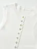 Comercio exterior transfronterizo para mujer otoño estilo europeo y americano moda sin mangas cuello redondo mezcla tejido top 5644127