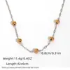 Accesorios para Collares Mujer Cadena para Clavícula de Acero Inoxidable Oro Plata Bicolor Perlas de Acero Joyería Versátil de Verano Venta al por Mayor Transfronteriza