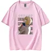 O novo fim da animação de manga curta Anjo Flamejante casual coreano masculino e feminino de verão camiseta curta uma geração de cabelo