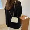 Bolso sencillo de moda para mujer 2024 principios de primavera bolso de cadena con relieve de rombos de moda bolso de hombro cruzado estilo occidental bolsa de mano para mujer