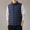 26 Nuevos Chalecos de Algodón con Cuello Alto para Otoño e Invierno para Hombre, Gruesos, Cálidos, Sin Mangas, Ropa de Algodón, Juveniles, Holgados, Versátiles, Chaleco Exterior
