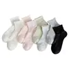 Meias Curtas com Borda de Renda de Seda para Mulheres, Malha Respirável Antibacteriana para Primavera e Verão, Design Sem Costura, Adequadas para Sapatos Mary Jane, Meias Femininas Estilo Ins