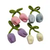 Nueva colección de otoño de accesorios de flor de tulipán de lana para juguetes de peluche hechos a mano DIY, ropa y adornos para bolsos