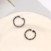 Brincos Estilo Simples Igual ao de Ju Jingyi Brincos Argola Retro Pretos Versáteis Brincos Femininos Nicho Elegantes de Alta Qualidade