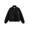 Chaqueta de Cargo Grande Estilo Americano para Hombre, Diseño Holgado para Primavera y Otoño con Cuello Alto, Abrigo Versátil de Calle para Exteriores