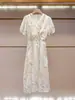 Vestido de Verano Nuevo Estilo Francés Fresco y Moderno con Cintura Marcada, Estampado Floral, Manga Corta y Cuello en V para Mujer de Gama Alta de Shenzhen Nanyou