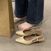 Sandalias francesas de alta gama, zapatos de mujer, ropa exterior, primavera y otoño 2024, nuevas, puntiagudas, de boca baja, sin cordones, elegantes, de una sola capa.