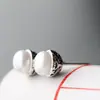 Joyería de Plata Nafuge al por Mayor Pendientes de Plata de Ley 925 Incrustados con Perla Natural Pendientes Retro de Plata Tailandesa para Mujer