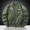 Chaqueta de aviador bordada retro americana para hombre, abrigo holgado de primavera y otoño, chaqueta de trabajo de moda