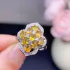 Anillo de Zafiro Amarillo Puro Natural Gema Grado 5A Tamaño 3*4mm Plata 925 Artesanía Fina Incrustación Venta Directa de Fábrica