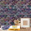 Pegatinas Retro Bohemias Autoadhesivas Impermeables y a Prueba de Moho Pegatinas de Pared Decoración de Renovación de Paredes de Dormitorio Papel Tapiz Ecológico