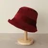 Chapéu de Pescador Novo Outono e Inverno Chapéu Bucket de Veludo Cotelê Retrô Literário Emagrecimento Facial Chapéu Japonês Casual Versátil de Aba Larga