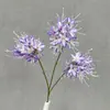 Orquídea artificial 3D de três cabeças, flor de seda feita à mão para decoração de parede de flores de casamento, arranjo floral para casa, flor artificial de agapanto para vendas transfronteiriças