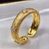 Anillo Único de Diseño Cepillado Estrecho de Estrella para Mujer, Anillo de Dedo Índice Abierto Vintage de Lujo Ligero y a la Moda con un Toque de Alta Gama