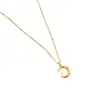 Nuevo Jade Natural Hetian Zodiac Chino Conejo Luna Colgante Cadena de Acero de Titanio Collar para Mujer Cadena de Clavícula