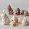 Molde de Silicona Oso Polar Jiahui Mei Oso Acostado Adorno de Velas de Aromaterapia Hecho a Mano Molde para Amasar Yeso DIY