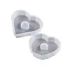 Suporte Vertical para Relógio DIY de Resina Papoula Ornamento de Relógio Coração Geométrico Molde de Silicone em Formato de Coração Dia dos Namorados