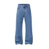 Nueva colección otoño/invierno 2026: pantalones vaqueros casuales para hombre, corte holgado, estilo high-street, retro americano de moda, lavados, con un ligero bootcut