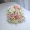 196 Boda al Aire Libre Estilo Occidental Simulación Rosa Sosteniendo Flor Malla de Perlas Ramo de Mano Sosteniendo Flor Nupcial