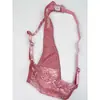 Tanga sexy de encaje para mujer con banda elástica cinturón ajustable talla grande chica rellenita bragas transparentes tanga lencería