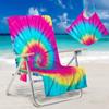Funda para Silla de Playa Pequeña Transfronteriza Funda para Silla Lounge Bolsa Toalla Toalla de Playa Serie Tie-Dye Colorida Portátil Funda para Silla de Playa Marítima