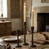 Suporte de Velas Geométrico Preto Bordado de Ferro Fundido Criativo Estilo Ins Ornamento Decorativo para Quartos Modelo, Hotéis, Restaurantes e Celebrações de Casamento