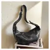 Bolsa de Ombro Casual Tendência 2026, Grande Capacidade, Couro Macio Retrô, Bolsa Amassada Formato Dumpling, Bolsa Feminina, Estilo Nicho Coreano