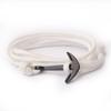 Pulsera de Moda Negra de Estilo Marino con Ancla, Tejida a Mano, Multicapa de Nylon para Hombres y Mujeres