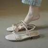 Sandalias Romanas de Baja Altura con Punta Abierta de Estilo Bohemio para Mujer con Temperamento Suave y Elegante para Uso en Exteriores, Estilo Nuevo para Vacaciones 2026