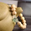 Pulsera de Madera de Boj 1.0 cm Pulsera de Círculo Único Accesorios DIY Envuelto Alrededor del Dedo Pulsera de Hilo de Madera Blanda Cuentas de Rosario para Jugar con Cuentas Budistas